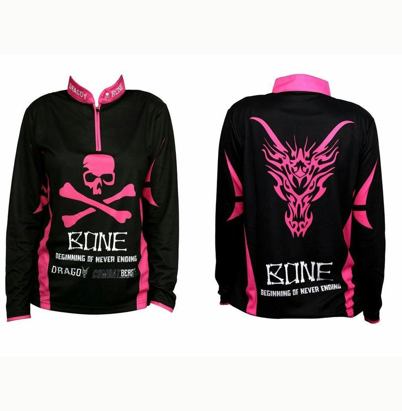 Pink Bone Long Sleeve Fishing Shirt with Zippered Front