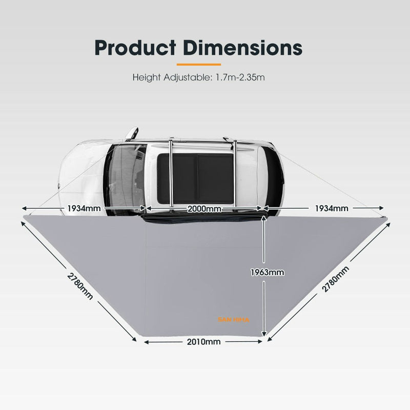 San Hima 180 Degree Free-Standing Awning 600D Double-Ripstop