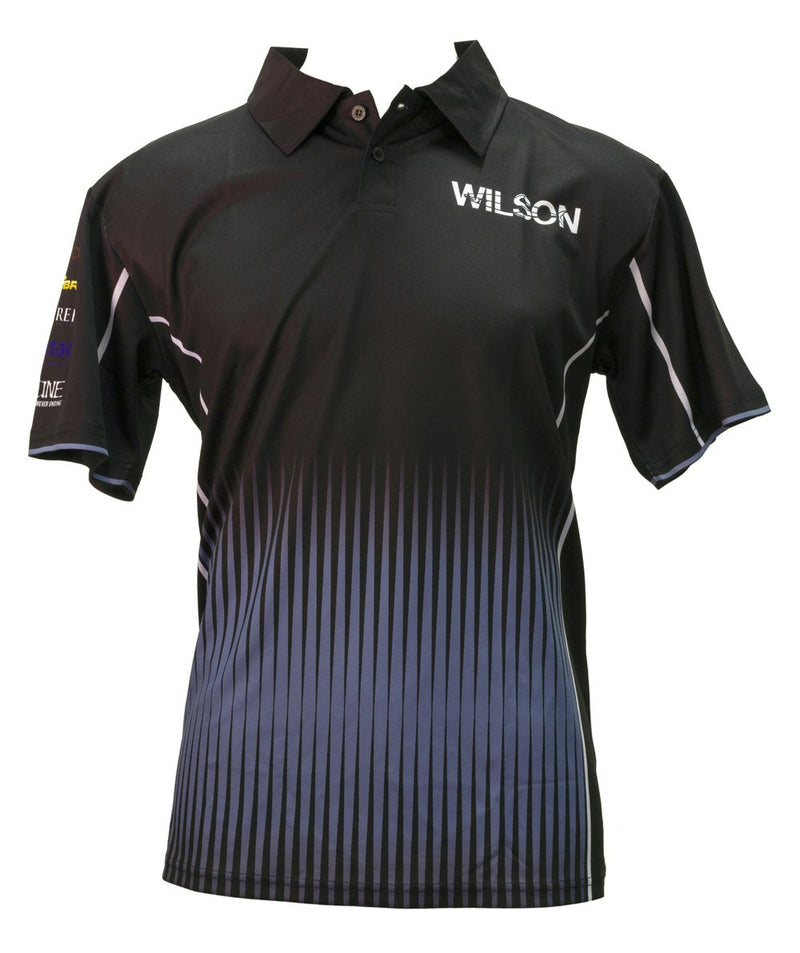 Wilson Fishing Sublimated Black Polo Shirt - UPF 50+ Comfy Breathable Material