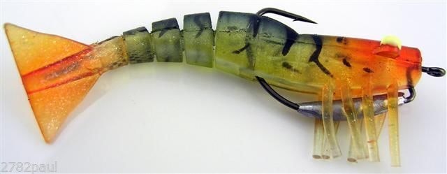 89mm Zerek Live Shrimp Pre Rigged Lumo Eyes Jointed Body Lure