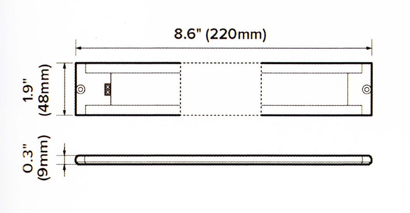 Dreamlighting 200mm Swipe Sensor Switch Cabinet Bar Light (Interior), DC12V, Cool White, White & Silver