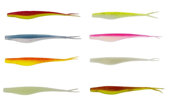 8 Pack of 5 Inch McArthy Jerk Minnow Soft Plastic Fishing Lures