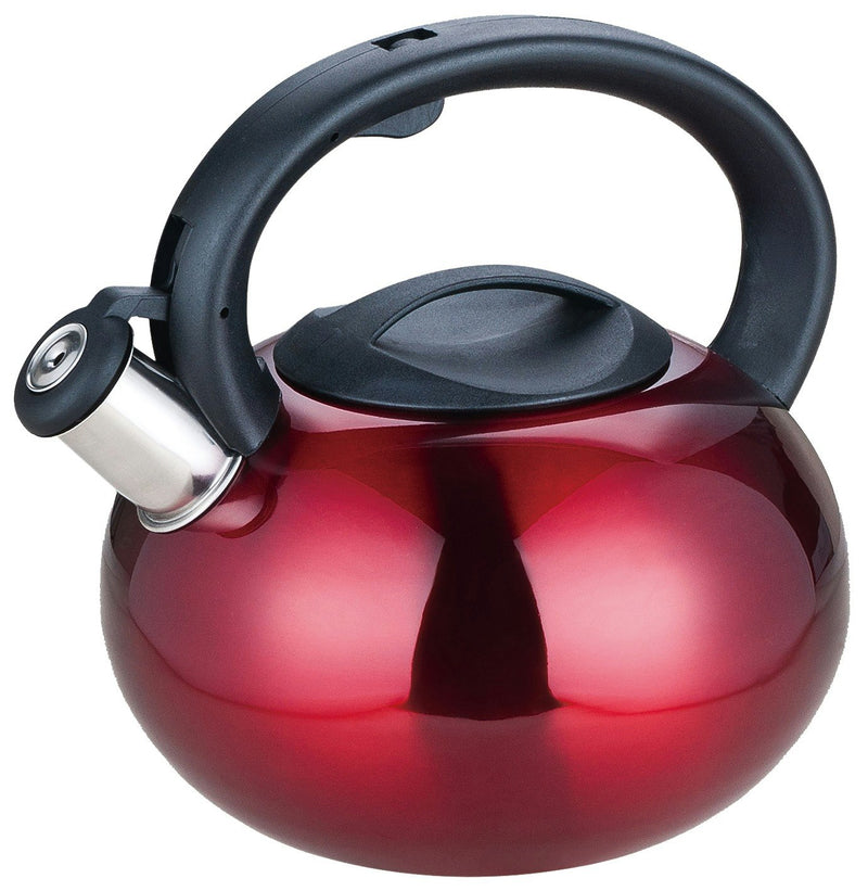 Royal Deluxe Stainless Steel Whistling Kettle 2.5L Red