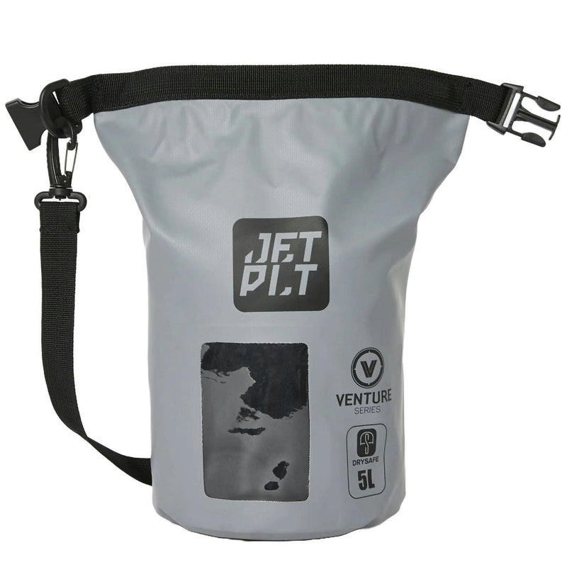 Jetpilot Venture Grey 5L Roll-Top Waterproof DrySafe Dry Bag with Shoulder Strap