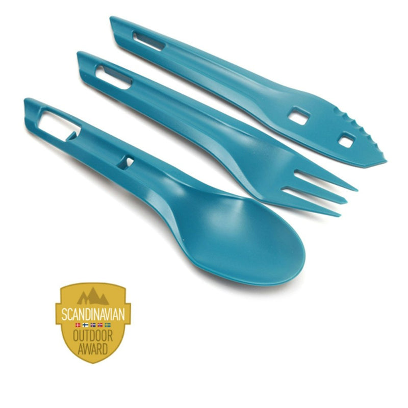 Wildo Ocy Chow Outdoor Cutlery Kit Spoon/Knife/Fork Camping Utensils Azur Blue