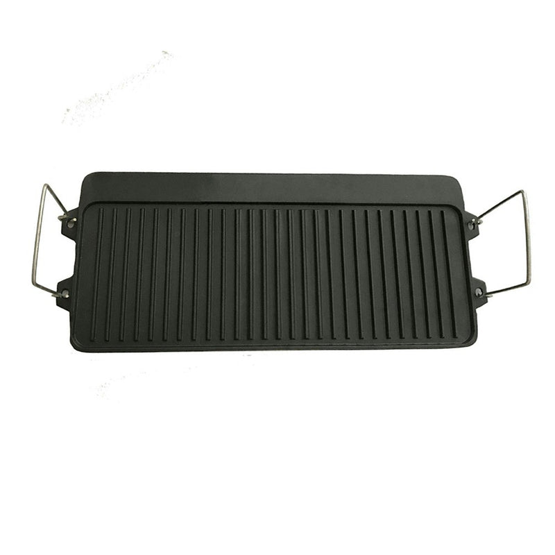 Wildtrak Reversible 40cm Cast Iron Griddle BBQ Plate Cookware For 2BR Stove BLK