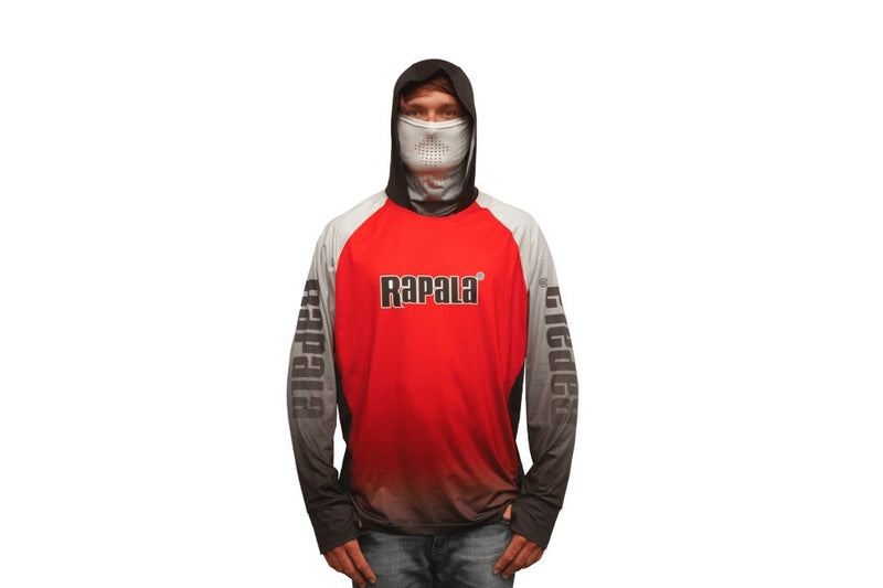 Rapala Breathable Hooded Long Sleeve Fishing Shirt with Built-In Face Mask