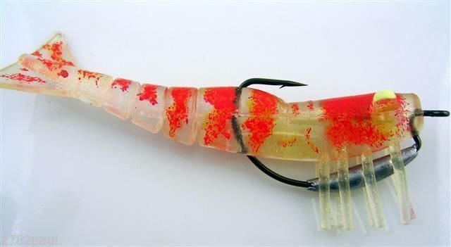 89mm Zerek Live Shrimp Pre Rigged Lumo Eyes Jointed Body Lure