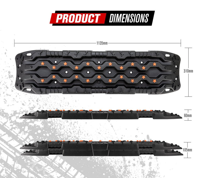 FIERYRED Pro Recovery Tracks Board 15T Sand Snow Mud Black Car 4x4