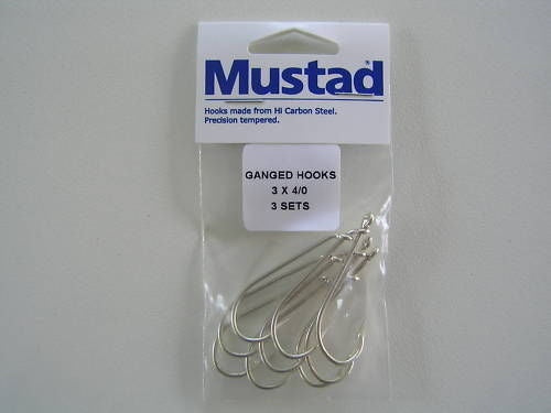 Mustad Pre-Rigged Gang Hooks 4/0 3 Hooks 3 Sets Kirby