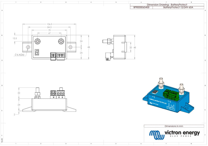 Victron Battery Protect 12/24V-65A Low Voltage Disconnect