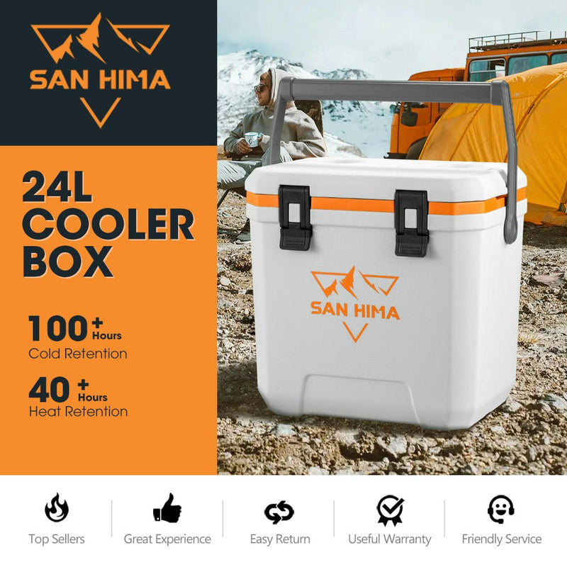 San Hima Cooler Ice Box 24L Portable Heat Retention For Camping BBQ Picnic