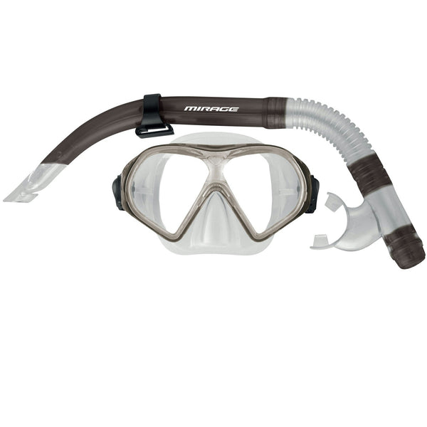 Mirage Freedom Premium Adult Smoke Silicone Snorkel & Mask Set