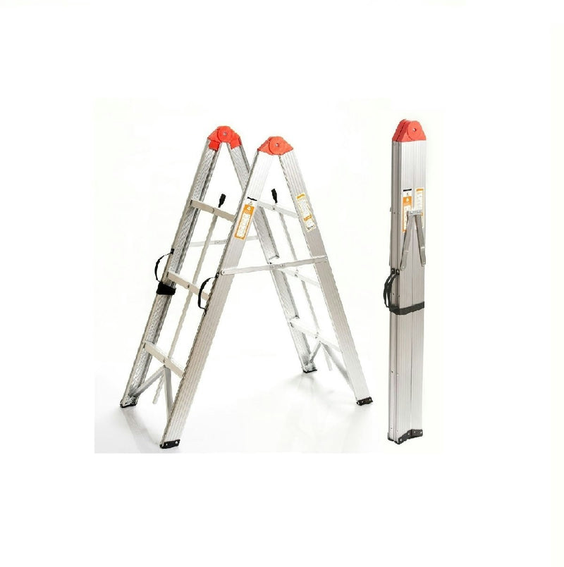 3 step aluminium collapsible box stick ladder with carry bag