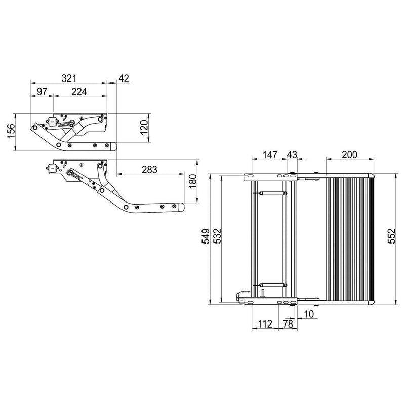 Caravan Step Single Aluminium Pull Out With Light