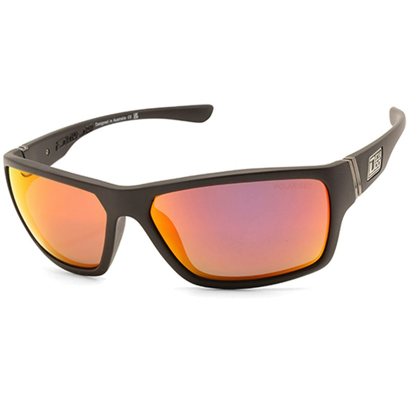 Dirty Dog Storm Satin Black/Red Mirror Polarised Unisex Sunglasses 53345