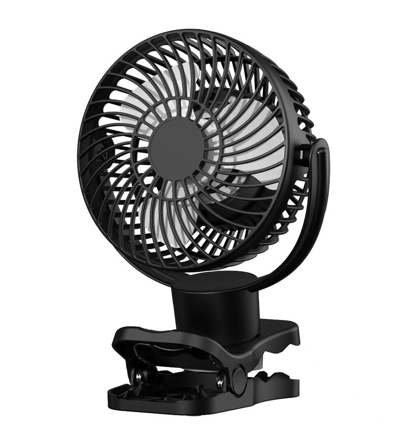 Black USB Portable Camping Fan with LED Light and Remote Control