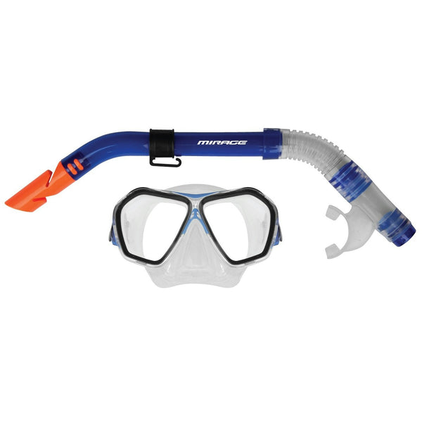 Mirage Fiji Adult Blue Silicone Snorkel & Mask Set