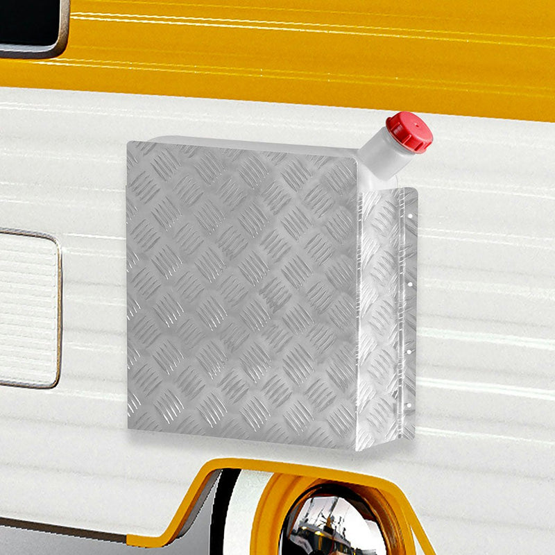 Manan Diesel Heater Tank Cover for 10L 15L Fuel Silver Aluminium Caravan 4 Sides