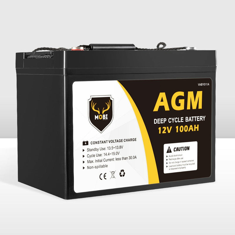 12V 100AH AGM Battery Slim Deep Cycle Battery Portable Sealed Marine