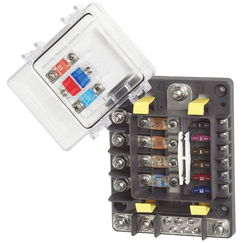 Blue Sea Safety Hub 150 Fuse Block w/-Neg Bar