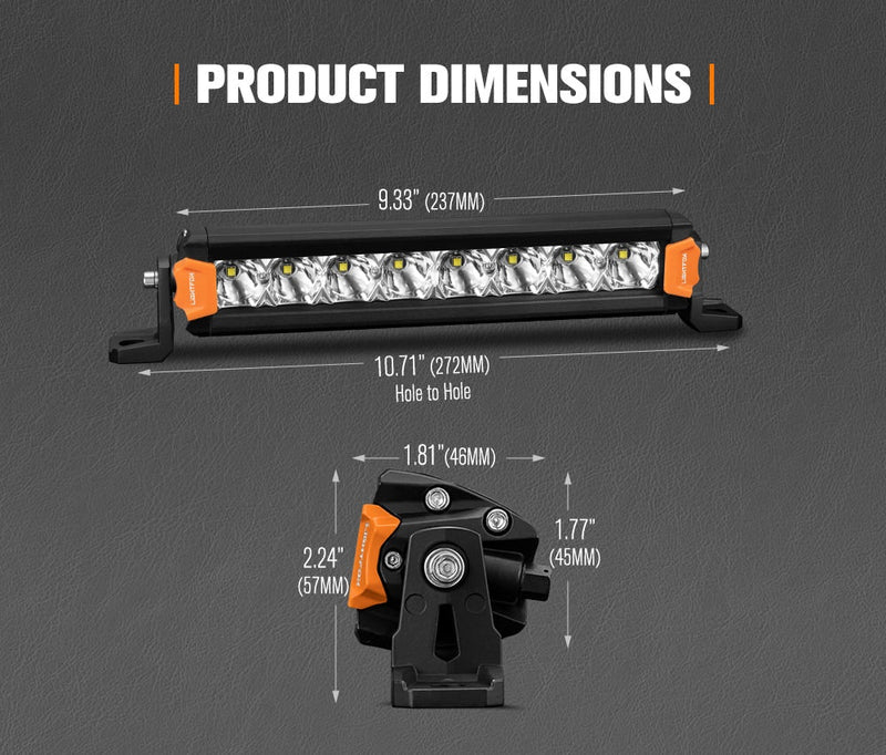 Vega Series Pair 8inch Osram LED Light Bar 1Lux @ 606m 8,856 Lumens
