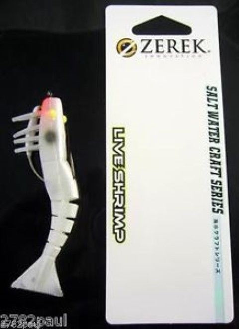 89mm Zerek Live Shrimp Pre Rigged Lumo Eyes Jointed Body Lure