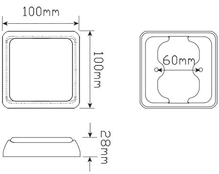 LED Autolamps 80RM Stop/Tail 12-24V, Blister