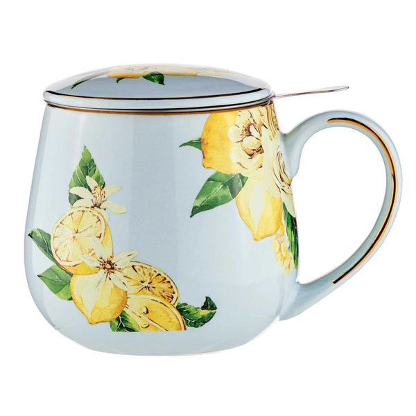 Ashdene Citrus Blooms 430ml New Bone China Cup Tea/Coffee Drink Mug w/ Infuser