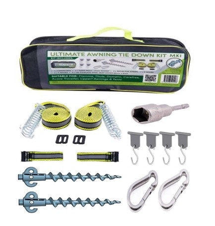 Caravan Awning Tie Down Kit Mk1 with Screw in Secura Pegs™