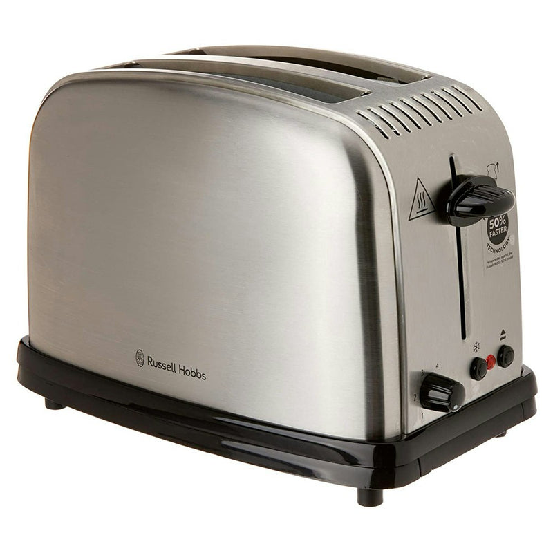 Russell Hobbs RHT12BRU Classic 2 Slice Toaster Brushed Stainless Steel 1670W