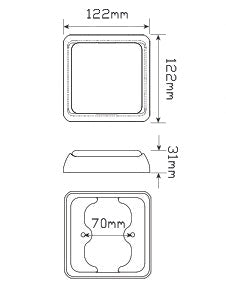 LED Autolamps 100AM Rear Indicator 12-24V, Blister