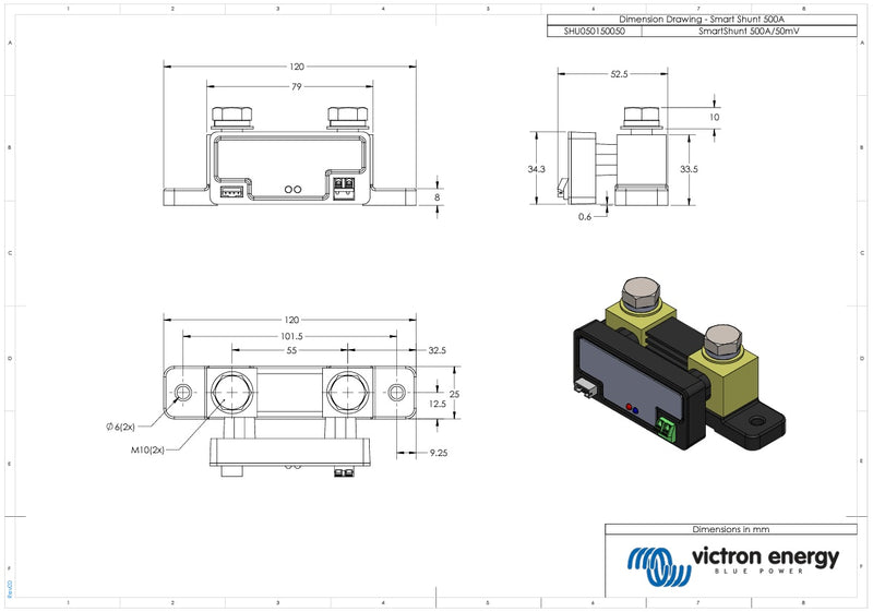 Victron 500A Smart Shunt (SmartShunt) Bluetooth Battery Monitor