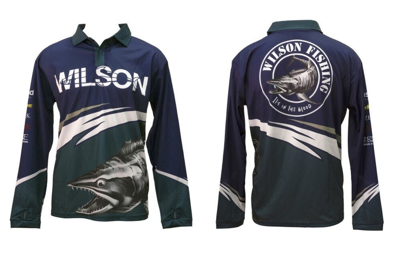 Team Wilson Bolt Tournament Long Sleeve Fishing Shirt with Collar - UPF50+