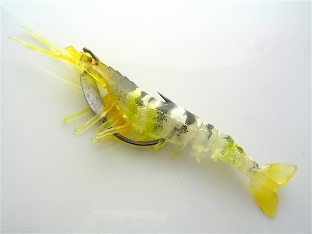 100mm Zerek Live Cherabin Pre Rigged Lumo Eyes Fishing Lure - Built in Rattle Chamber