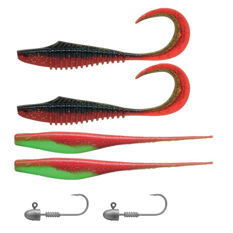 Bite Science 6 Piece Multi-Pack of Asstd Beast Buster Soft Plastics and Jigheads