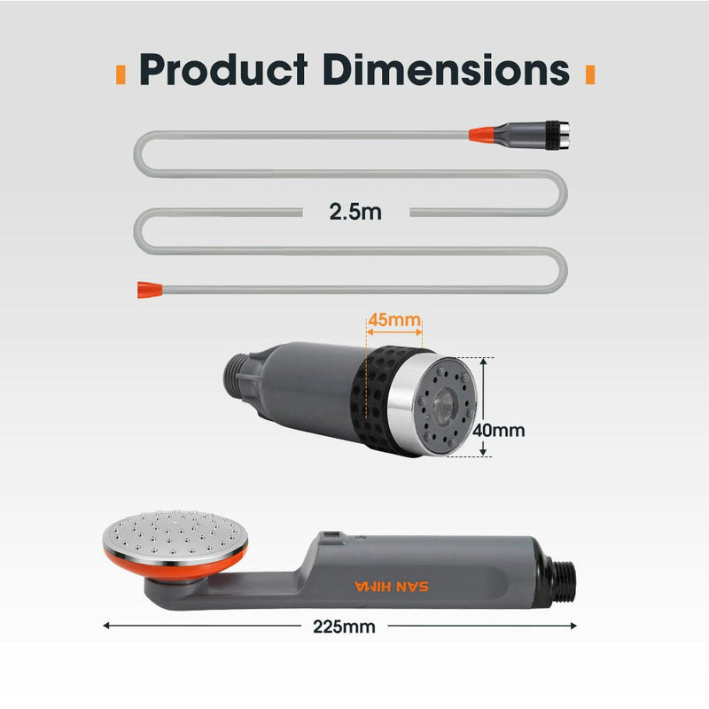 San Hima Portable Camping Shower built-in lithium battery Outdoor Rechargeable