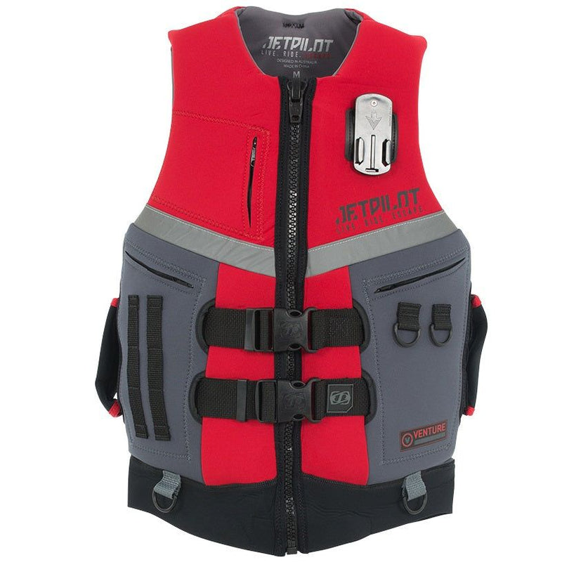 Jetpilot Venture Boys or Men's Neoprene L50 Life Jacket Vest Red Grey