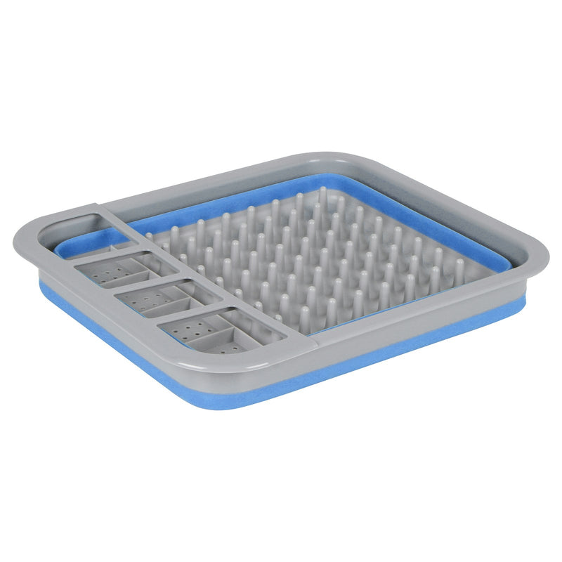 Wildtrak Expanda 9L/36.5cm Dish Drying Rack Outdoor Camping Storage Blue/Grey