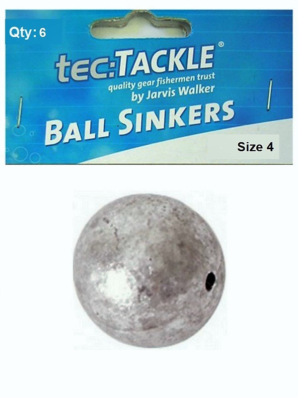 6 x Jarvis Walker 4 Ball Sinkers - Pre Packed 4 Ball Fishing Sinkers