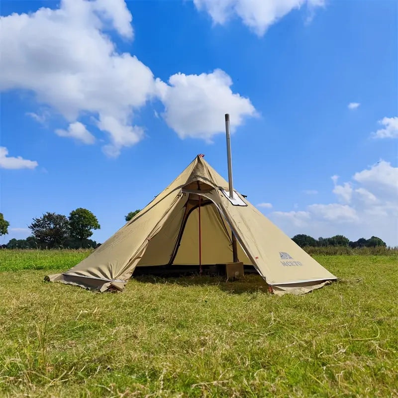 Ultra-Light 3.2m Diameter Four-Season Camping Pyramid Tent with Smoke Window