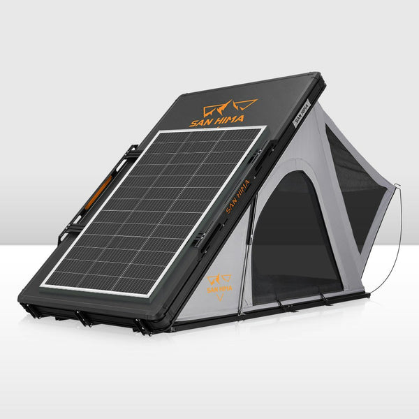 San Hima Kalbarri Roof Top Tent Hardshell With Roof Rack + 200W Solar Panel