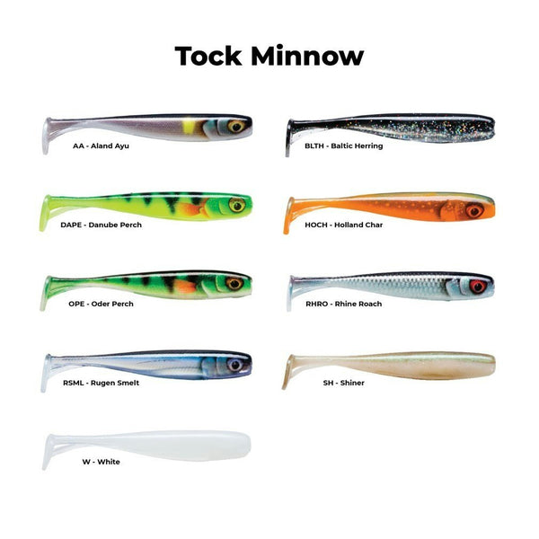 5 Pack of 3 Inch Storm Tock Minnow Soft Plastic Fishing Lures