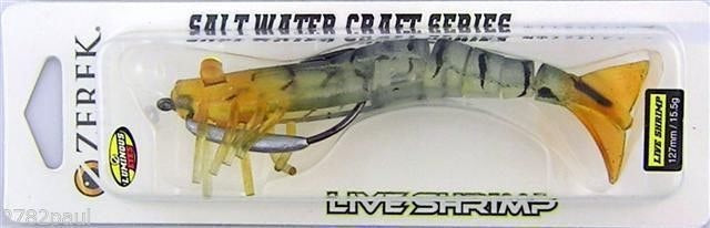 127mm Zerek Live Shrimp Pre Rigged Lumo Eyes Jointed Body Lure