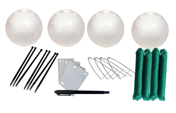 Crab Pot Accessories Kit-4 x 150mm Poly Floats,4 Clips,4 Id Tags,4 Ropes,1 Pen