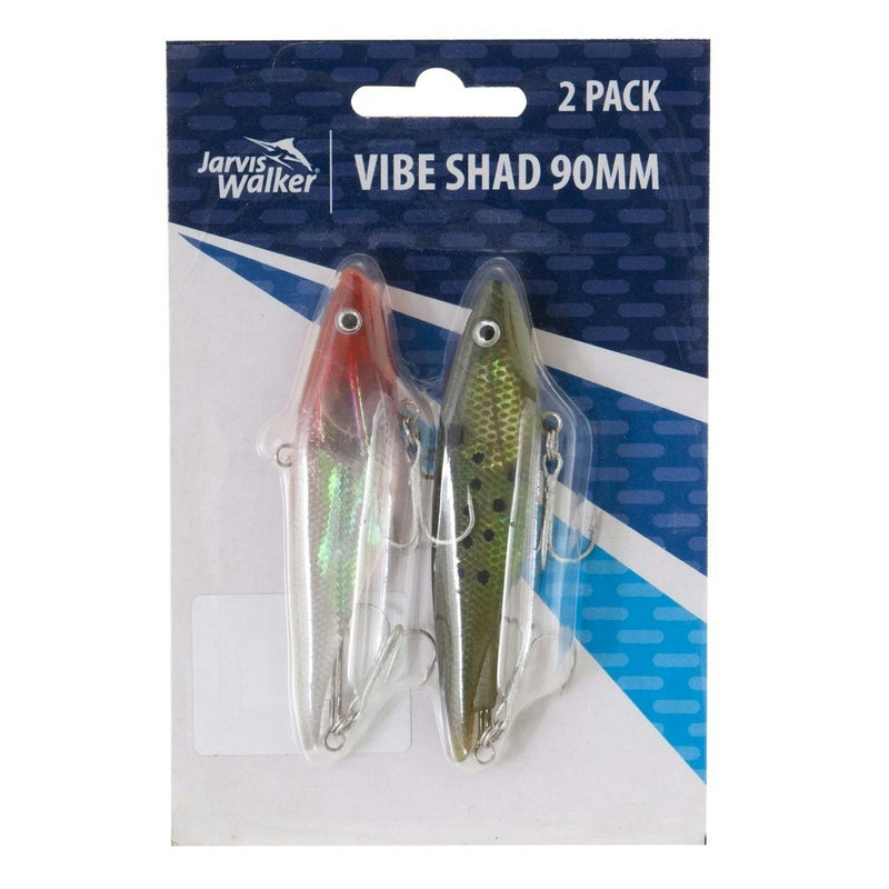 2 Pack of Jarvis Walker 90mm Soft Vibe Shad Lures -  Rigged Soft Vibe Lure Pack