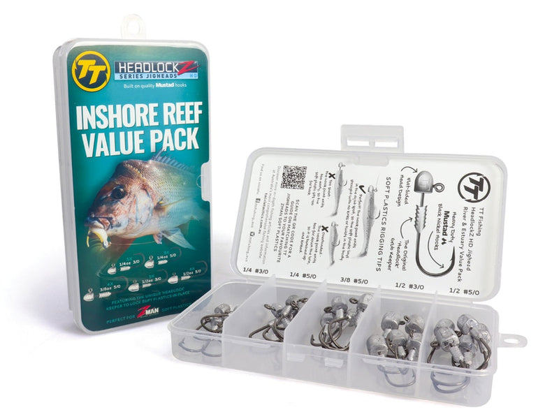 TT Fishing Headlockz HD Inshore Reef Value Pack -TT Lures Assorted Jig Heads Kit