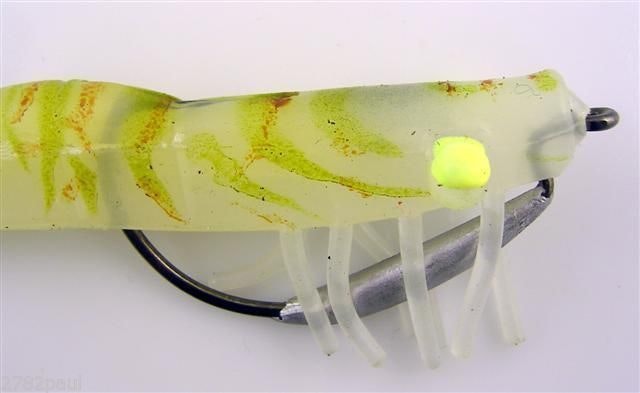 127mm Zerek Live Shrimp Pre Rigged Lumo Eyes Jointed Body Lure