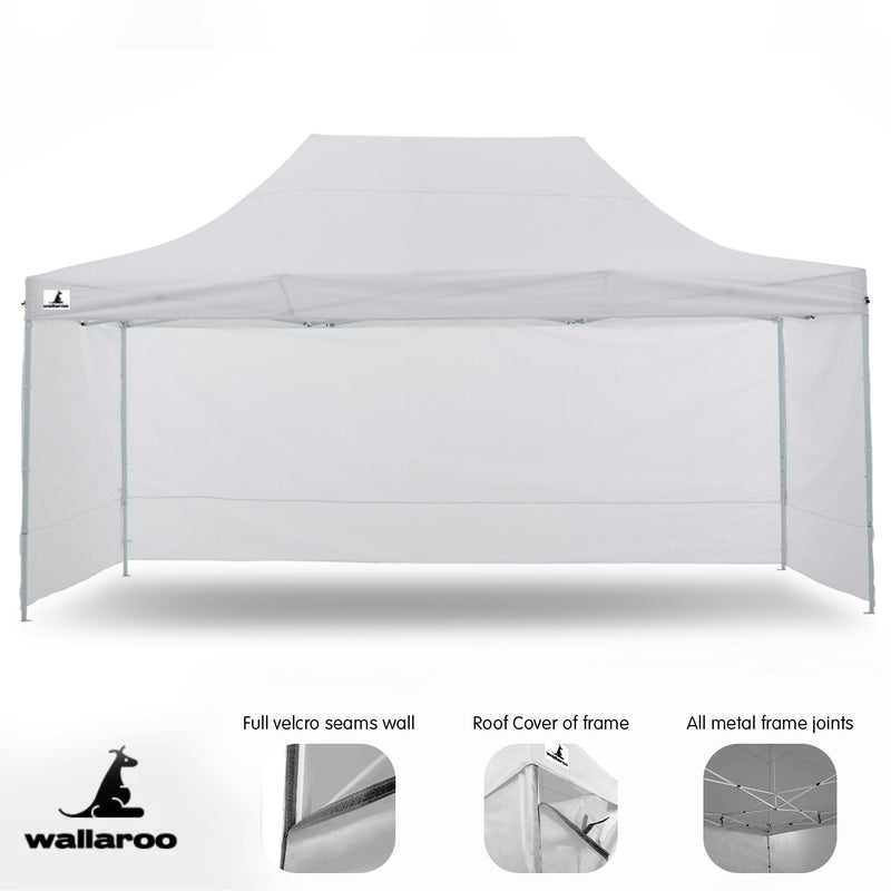 Wallaroo Gazebo Tent Marquee 3m x 4.5m PopUp Outdoor - White