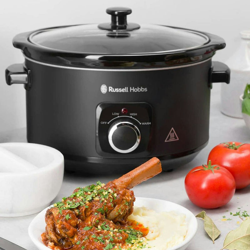 Russell Hobbs RHSC4A Electric 4L Slow Cooker/Ceramic Bowl Pot w/ Lid Matte Black